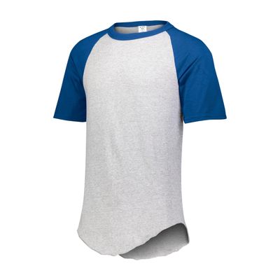Augusta Sportswear Youth Baseball Short Sleeve Tee 2.0, Athletic Heather/Royal, M