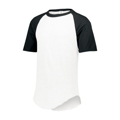 Augusta Sportswear Youth Baseball Short Sleeve Tee 2.0, White/Black, S