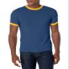 Augusta Sportswear Mens Ringer T-Shirt  Soft Jersey Knit Tee with Contrast Collar, Cuffs, and Classic Set-in Sleeves L6 Navy/Gold view 3