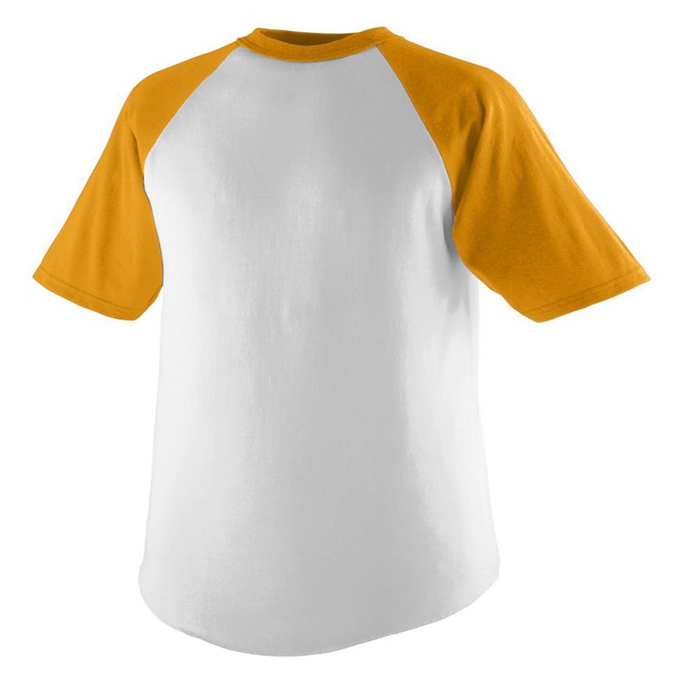Augusta Sportswear Youth Baseball Short Sleeve Tee 2.0, White/Gold, L