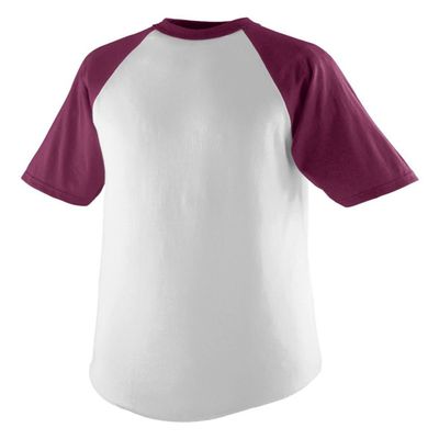 Augusta Sportswear Youth Baseball Short Sleeve Tee 2.0, White/Maroon, M