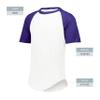 Augusta Sportswear Youth Baseball Short Sleeve Tee 2.0, White/Purple, S view 2