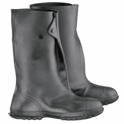 OnGuard 86030 Heavy Flex-O-Thane/PVC Men's Overshoe with 4-Way Cleated Outsole, 17" Height, Black, Size 2X