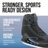 ROCES RSK 2 Ice Skates for Men, Classic Hockey Style Stainless Steel Figure Skates with Lace & Power Strap Closure System & Anatomic Padding Footbed for Comfortable Everyday Wear, Black view 3