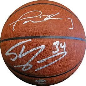 Dwyane Wade and Shaquille O'Neal Autographed Basketball - Autographed Basketballs