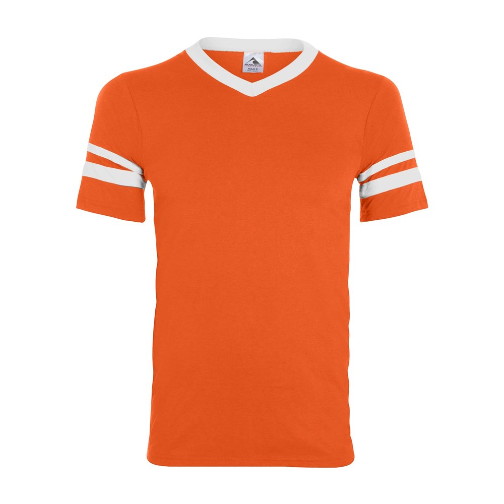 Augusta Sportswear Sleeve Stripe Jersey, X-Large, Orange/White