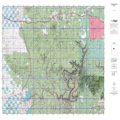 Beartooth Publishing Hunting Unit 8 (Western State Hunt Area Maps, AZ-8) Topographic Map, Matte Finish, Pink