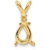 14K Gold 4 Prong Pear Pendant Setting 12x8mm view 1