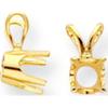 14K Gold 0.01ct 4 Prong Round Pendant Setting view 1