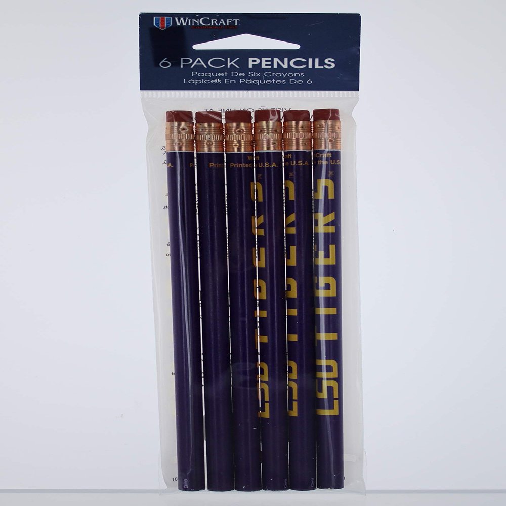 Wincraft NCAA Louisiana State University Pencil (6 Pack), Black