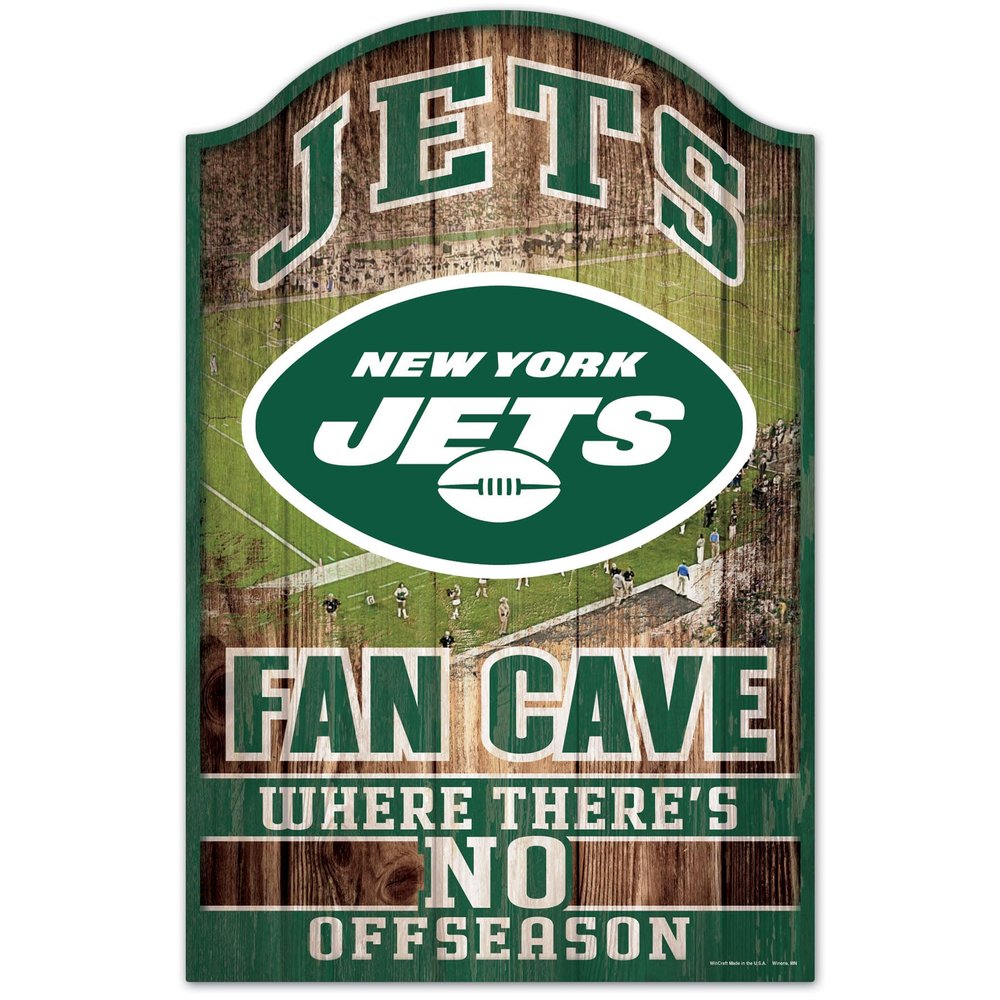 NFL New York Jets 05947010 Wood Sign, 11" x 17", Black