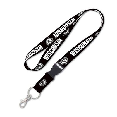 Wisconsin Badgers Blackout Lanyard w/Detachable Buckle
