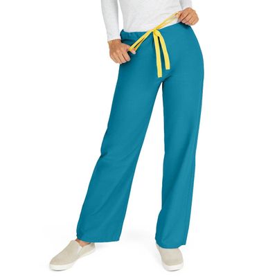 Medline AngelStat Unisex Reversible Drawstring-Waist Scrub Pants, Peacock, Size 3XL, Regular Inseam