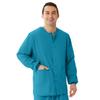 Medline AngelStat Unisex Snap-Front Warm-Up Scrub Jacket, Peacock, Size X-Small view 2