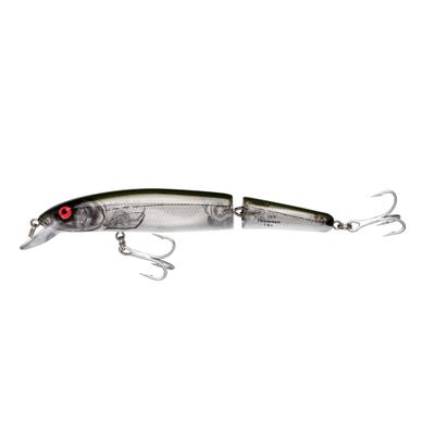 BOMBER Saltwater Grade Heavy Duty Jointed Long A - Silver Flash/Green Back, 6 in, 1 oz, (BSW16JXSIG)