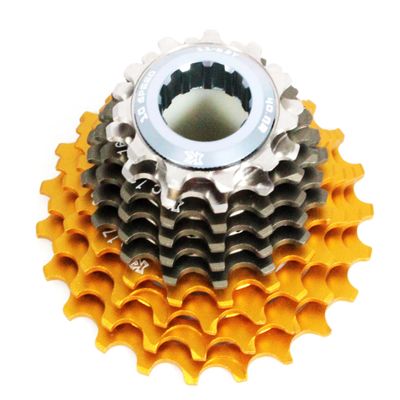 Kcnc Ti Scandium Road Cassette for Campy 10speed 11-23t 123g Gold&grey Color