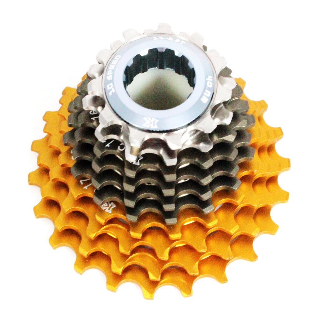 Kcnc Ti Scandium Road Cassette for Campy 10speed 11-23t 123g Gold&grey Color
