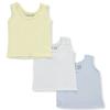 bambini Baby Boys' 3-Pack Sleeveless T-Shirts - White/Light Blue, 12-18 view 1