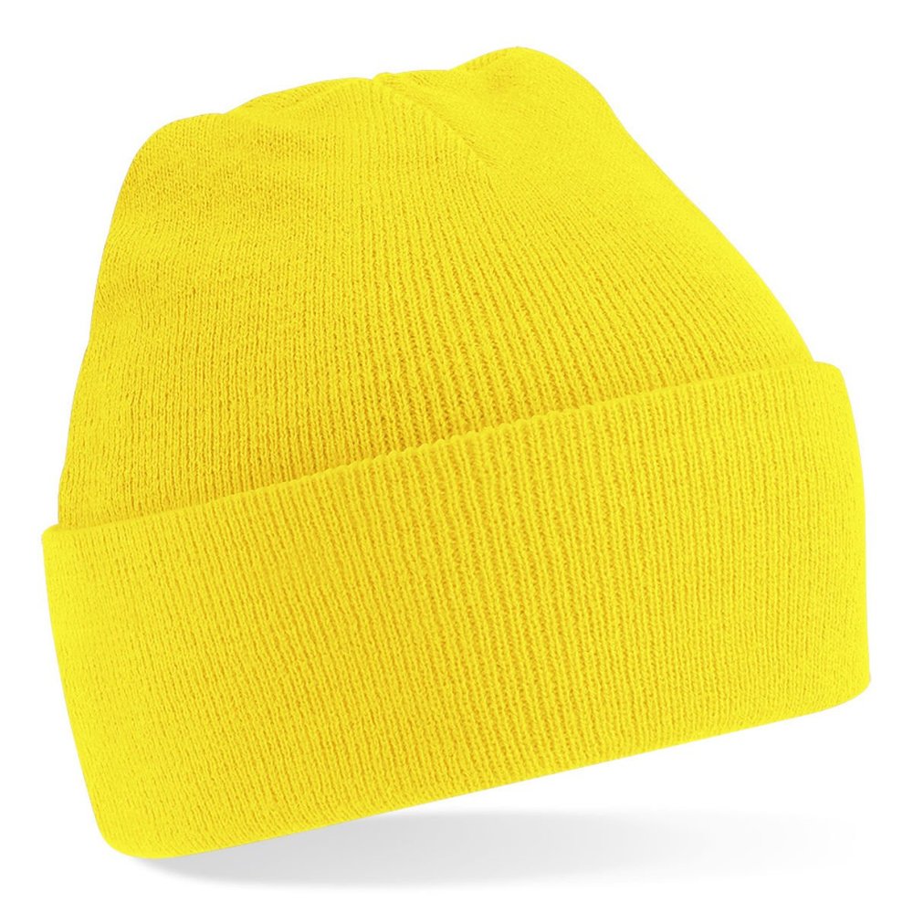 Beechfield Knitted hat with turn up in Yellow