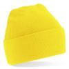 Beechfield Knitted hat with turn up in Yellow view 1