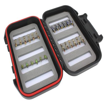 Wild Water Fly Fishing Nymph Assortment, 24 Flies with Small Thin Fly Box for Trout, Panfish, Crappie, Sunfish