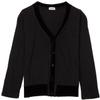 Splendid Little Girls' Velvet Mixed Jersey Cardigan,Black,3T view 1