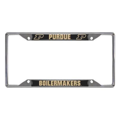 FANMATS 20863 Purdue Boilermakers Chrome Metal License Plate Frame, Team Colors, 6.25in x 12.25in
