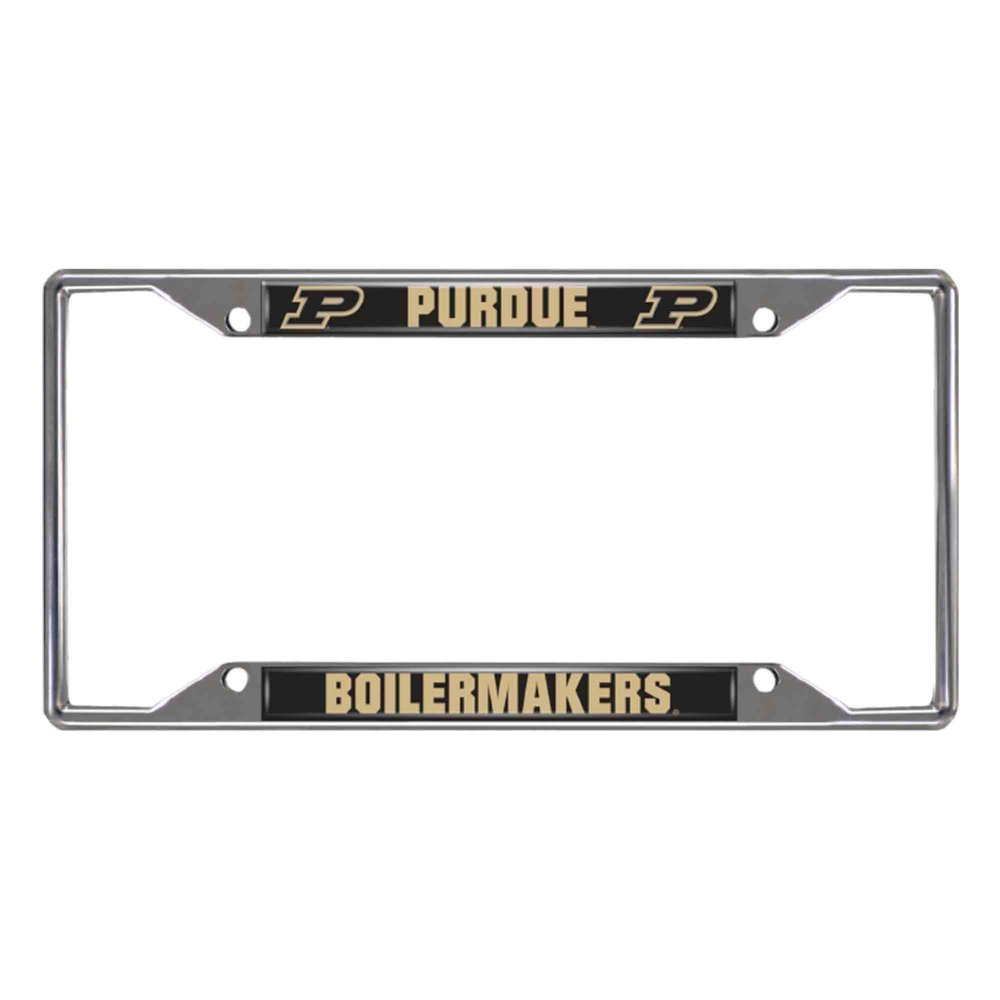 FANMATS 20863 Purdue Boilermakers Chrome Metal License Plate Frame, Team Colors, 6.25in x 12.25in