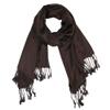 CTM Women's Classic Pashmina Style Shawl Wraps, Brown view 1