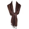 CTM Women's Classic Pashmina Style Shawl Wraps, Brown view 2