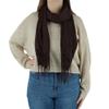 CTM Women's Classic Pashmina Style Shawl Wraps, Brown view 3