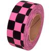 Checkerboard Flagging Tape 1-3/16" Non-Adhesive Plastic Ribbon, Fluorescent Pink/Black (Pack of 1) view 1