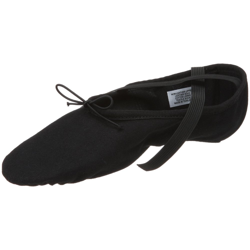 Bloch Women's Pump Split Sole Canvas Ballet Shoe/Slipper, Black, 2 D US