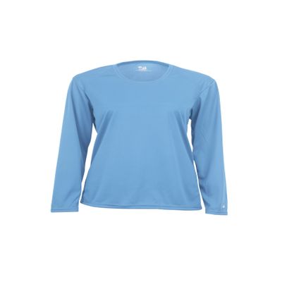 Badger Sportswear Women's B-Dry Long Sleeve Performance Tee, Columbia Blue, X-Small
