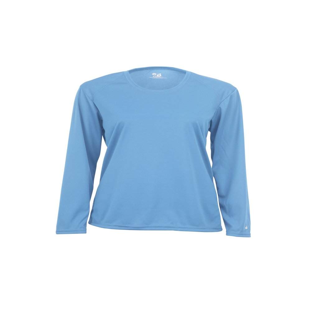Badger Sportswear Women's B-Dry Long Sleeve Performance Tee, Columbia Blue, X-Small