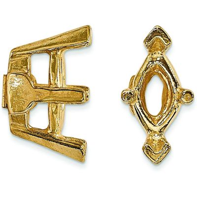 14K Gold 6 Prong Marquise V-End Setting 12x6mm