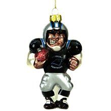 SC SPORTS NFL Carolina Panthers Ornament Blown Glass Football Player, Team Color, One Size