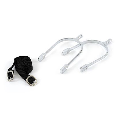 Kerbl Men's Drop-Shape Spurs with Straps-Metallic, 25 mm