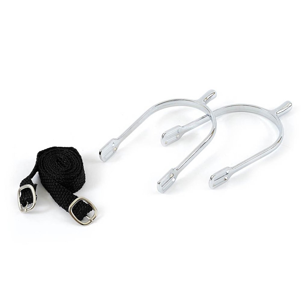 Kerbl Men's Drop-Shape Spurs with Straps-Metallic, 25 mm