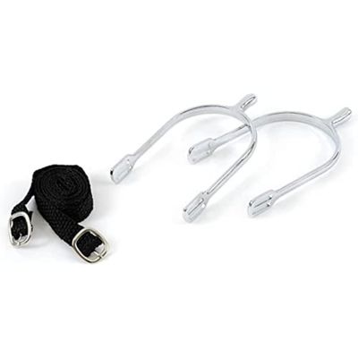 Kerbl Men's Drop-Shape Spurs with Straps-Metallic, 30 mm