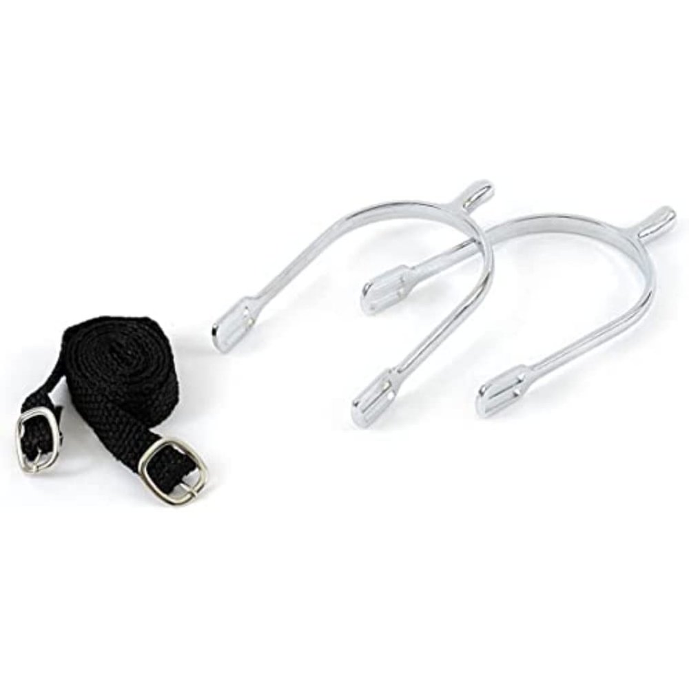 Kerbl Men's Drop-Shape Spurs with Straps-Metallic, 30 mm