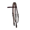 Circle Y Classic Floral Tooled Browband Headstall, Durable Double-Ply Leather Western Horseback Riding Headstall w/Stainless Steel Hardware, Adjustable Buckles, Chicago Screw Bit Ends, Walnut view 1