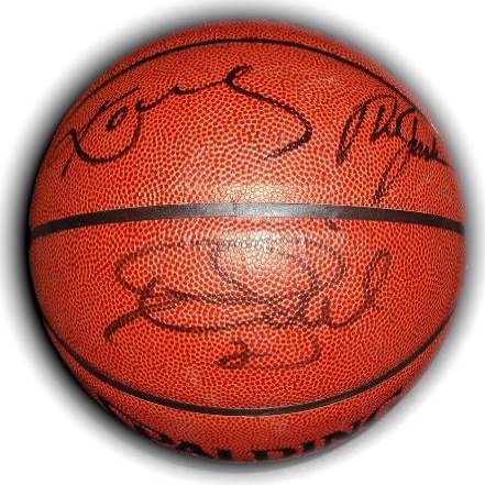 Kobe Bryant, Derek Fisher and Phil Jackson Signed Basketball - Autographed Basketballs