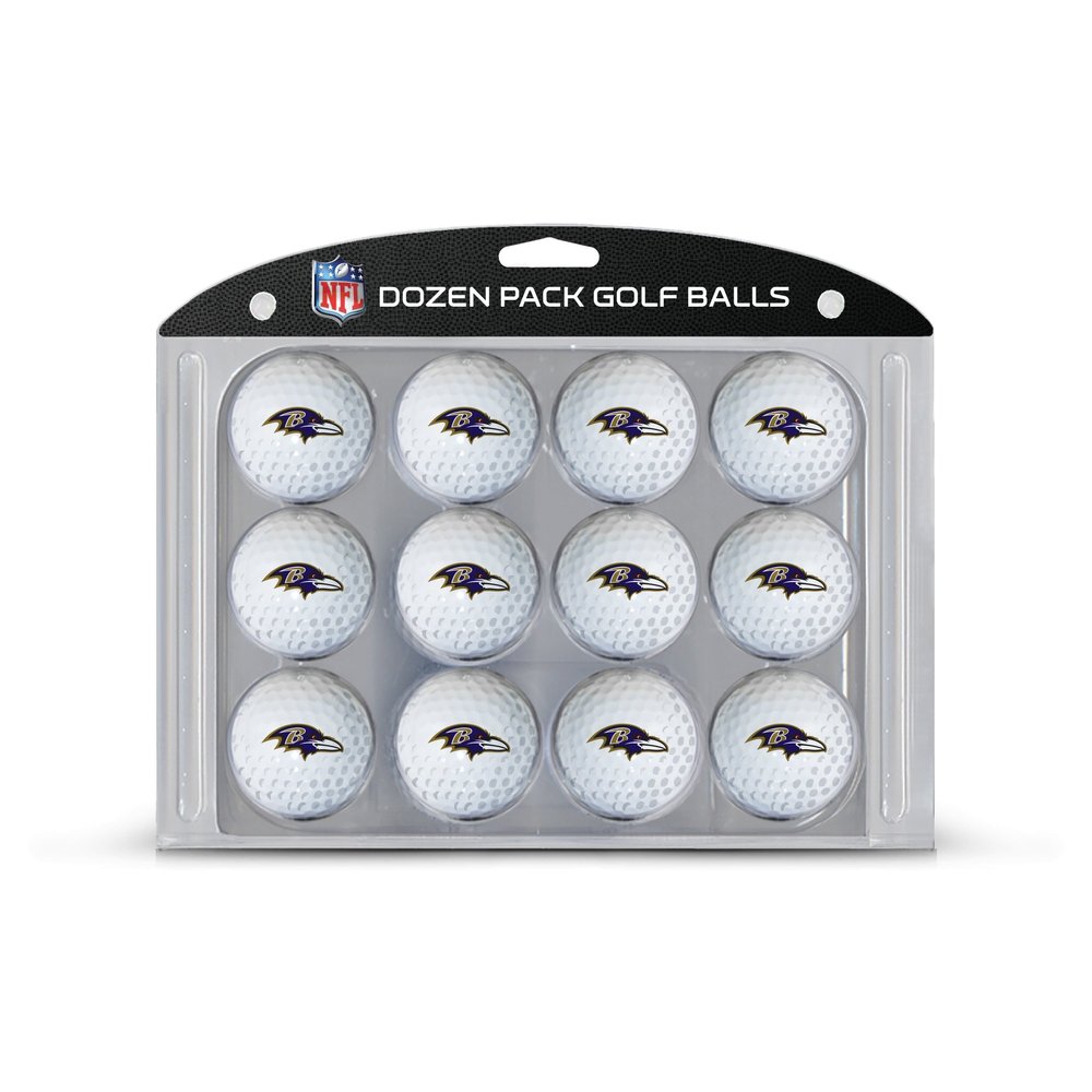 Team Golf NFL Baltimore Ravens Golf Balls, 12 Pack Dozen Regulation Size Golf Balls, 12 Pack, Full Color Durable Team Imprint