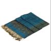 Sakkas Border Pattern Layered Reversible Woven Pashmina Shawl Scarf Wrap Stole - Turquoise view 2