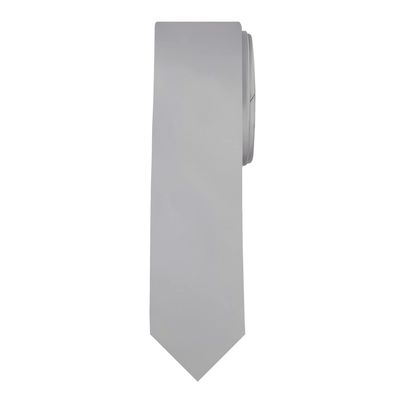 Jacob Alexander Boy's Regular Self Tie Prep Solid Color Necktie - Silver