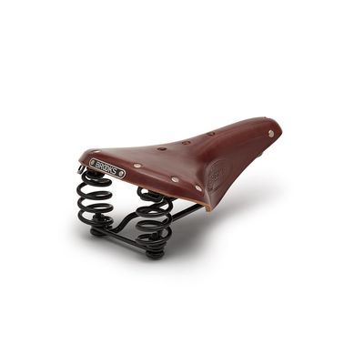 Brooks England Flyer, Touring Leather Handmade Bike Saddle With Suspension Springs, Brown, One Size