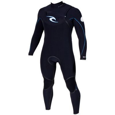 Rip Curl Men's E-Bomb Chest Zip 3/2 Wetsuit (Black/Blue, Large)