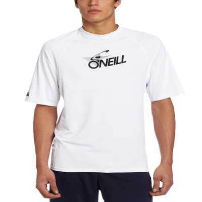 O'Neill Wetsuits Men's 24-7 Short Sleeve Crew, White, X-Large