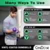 CanDo Vinyl Coated Dumbbell Green 3 lb Single 1pc Handheld Weight for Muscle Training and Workouts, Color Coded Anti-Roll Home Gym Equipment, Beginner and Pro view 3